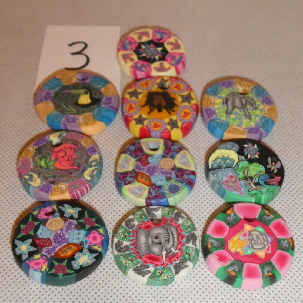 FIMO Clay Pendants Assorted Designs Pack of 10 - Picture 6 of 10